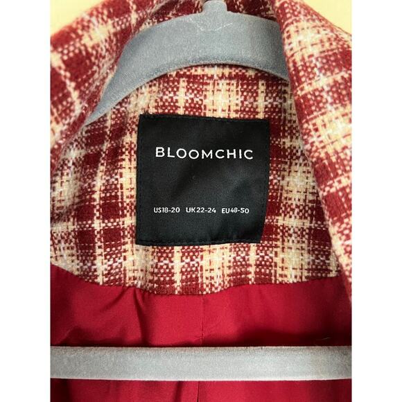 Bloomchic Red and White Gold Breasted Flap Pocket Coat 18/20 - Picture 5 of 5